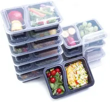  two compartment plastic food container 