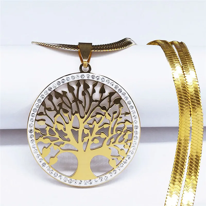 Collier d'Arbre de vie majestueux doré/argenté de style italien 3