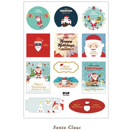 Santa Claus 2 шт./лот, Рождественское украшение, рождественский подарок, бумажные наклейки, DIY, подарочные этикетки, этикетки для новогодних подарков, Санта-Клаус, Счастливого Рождества - Color: Santa Claus