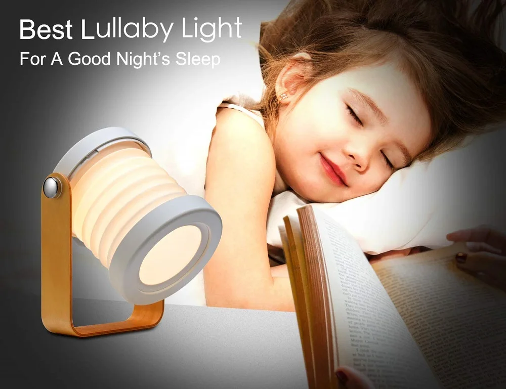 Ночной светильник с ручкой, уличный фонарь, складной, с регулируемой яркостью, сенсорный переключатель, прикроватный светильник для чтения, портативный Настольный светодиодный ночник для помещений
