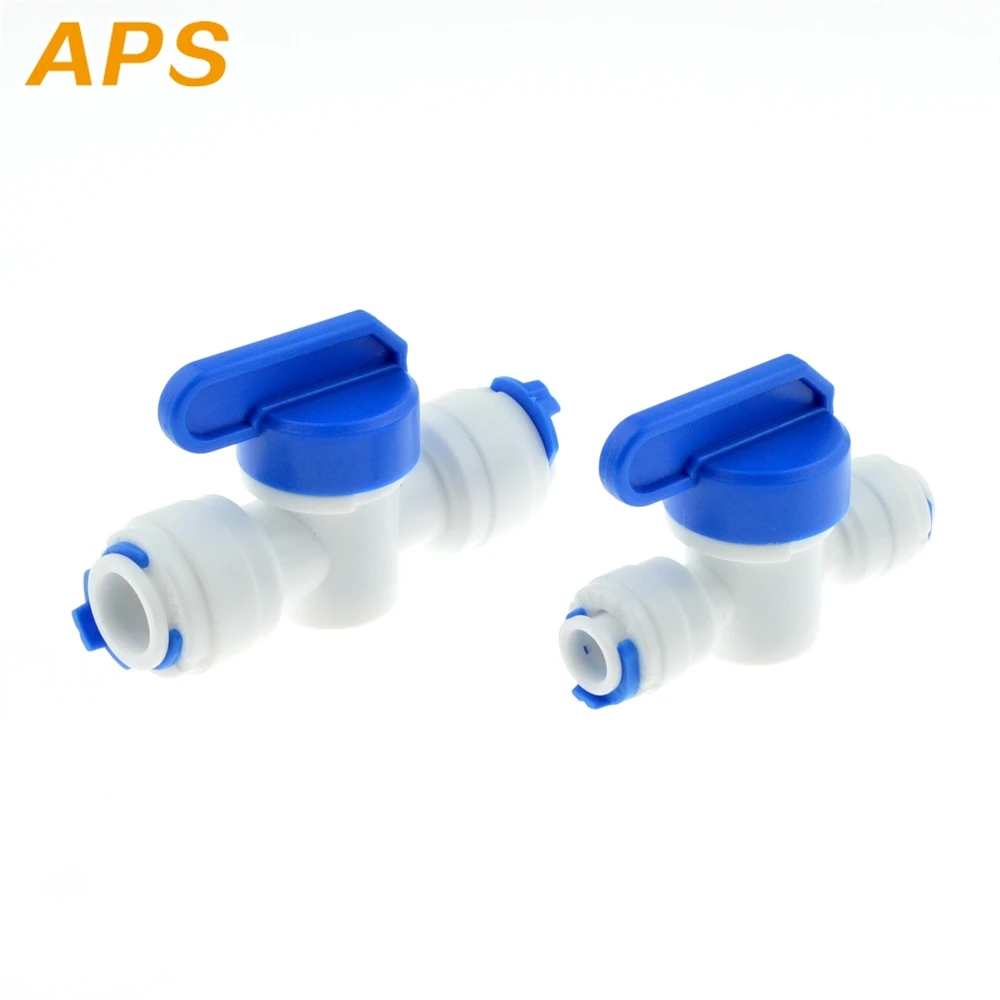 RO Straight 3//8/"-3//8/" Quick Connection Control Fittings Plastic Water Ball Valve