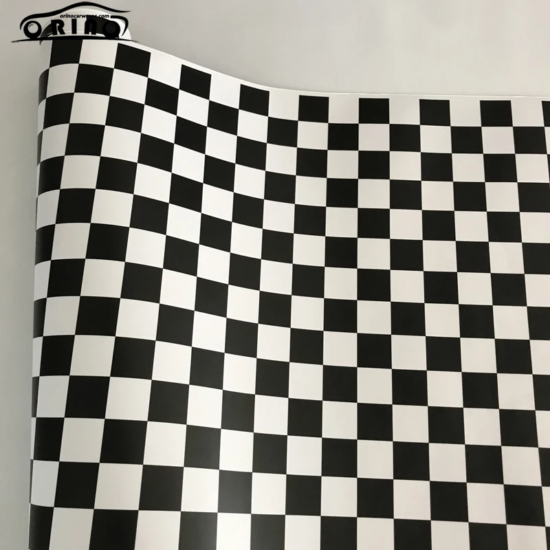 Black White Checkered Flag Vinyl Wrap Sticker-4