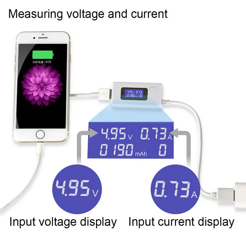 Мини-телефон USB Тестер lcd напряжение измеритель тока портативный доктор мобильное зарядное устройство Емкость детектор монитор вольтметр Амперметр