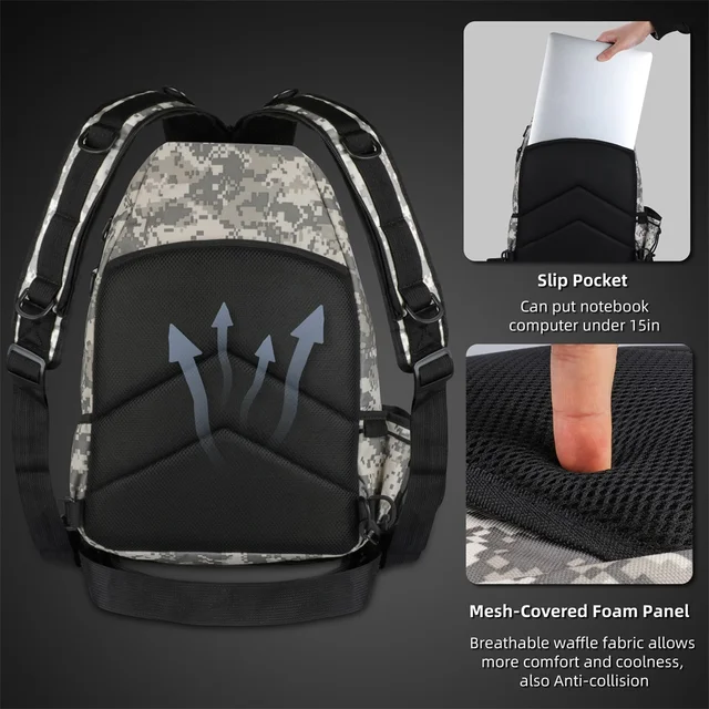 RUNCL 2 in 1 Fishing Gear Sling Shoulder Bags 840D 900D Nylon Waterproof Rucksacks backpack