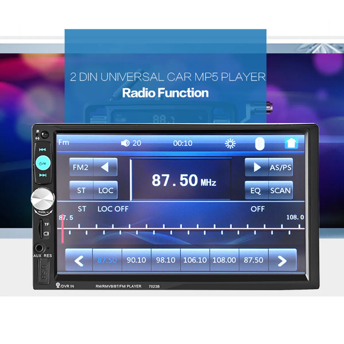 7 дюймов 2 DIN Автомобильная Стереосистема радио MP5 плеер FM USB AUX Full HD bluetooth Сенсорный экран Поддержка сзади Камера 7023B с пультом дистанционного управления