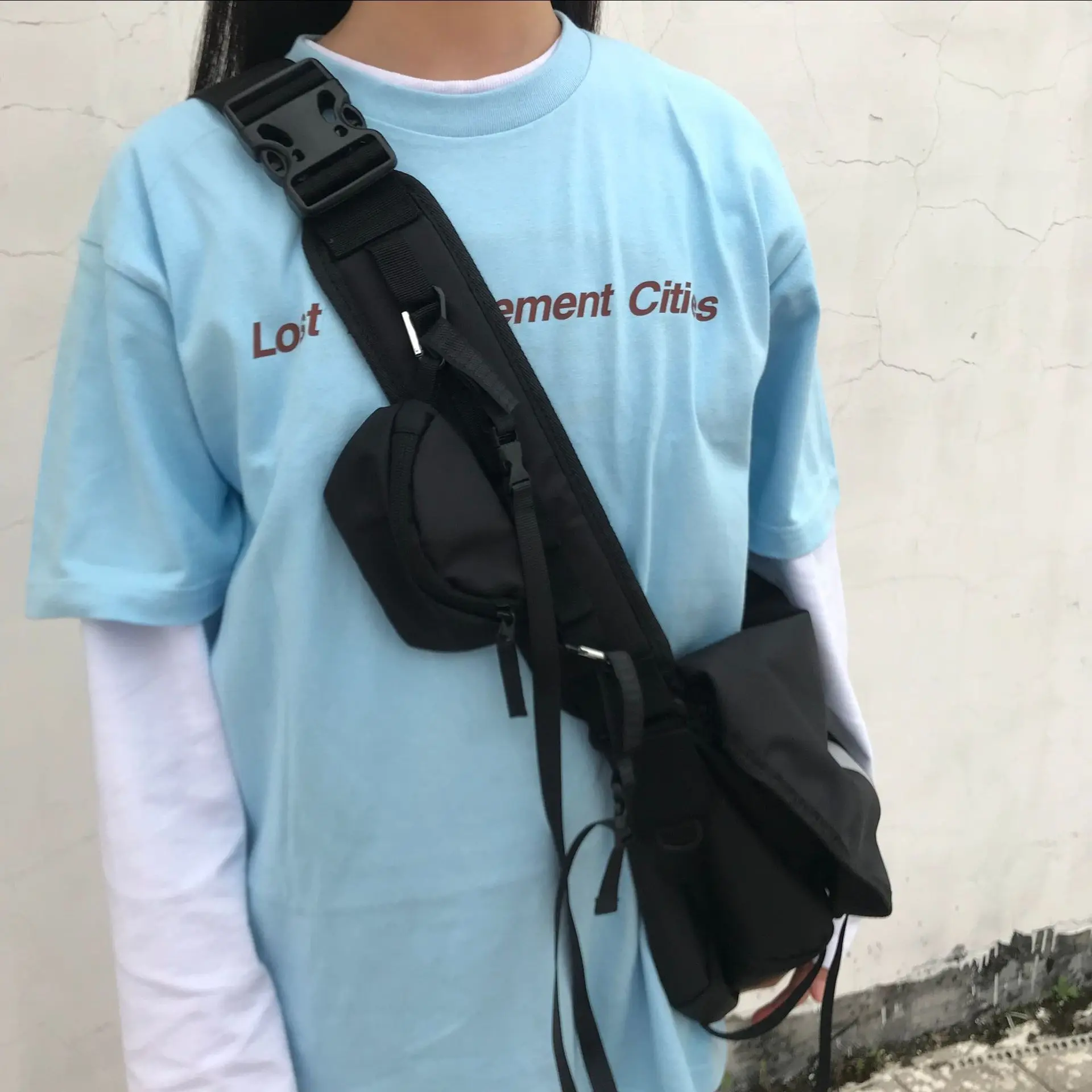 

South Korea 2019 New Style Spring Raucohouse Street Harajuku Popular Brand Shoulder Bag Function Bag Shoulder Bag INS