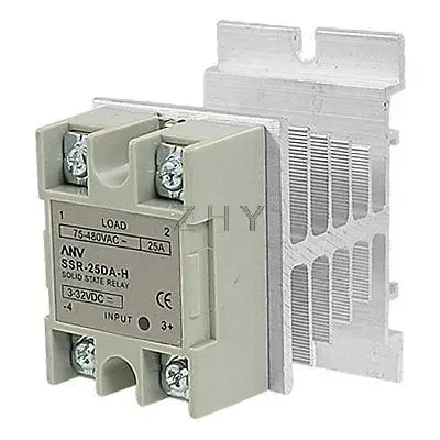 

Solid State Relay SSR-25DA 25A 3-32V DC / 75-480V AC + Heat Sink