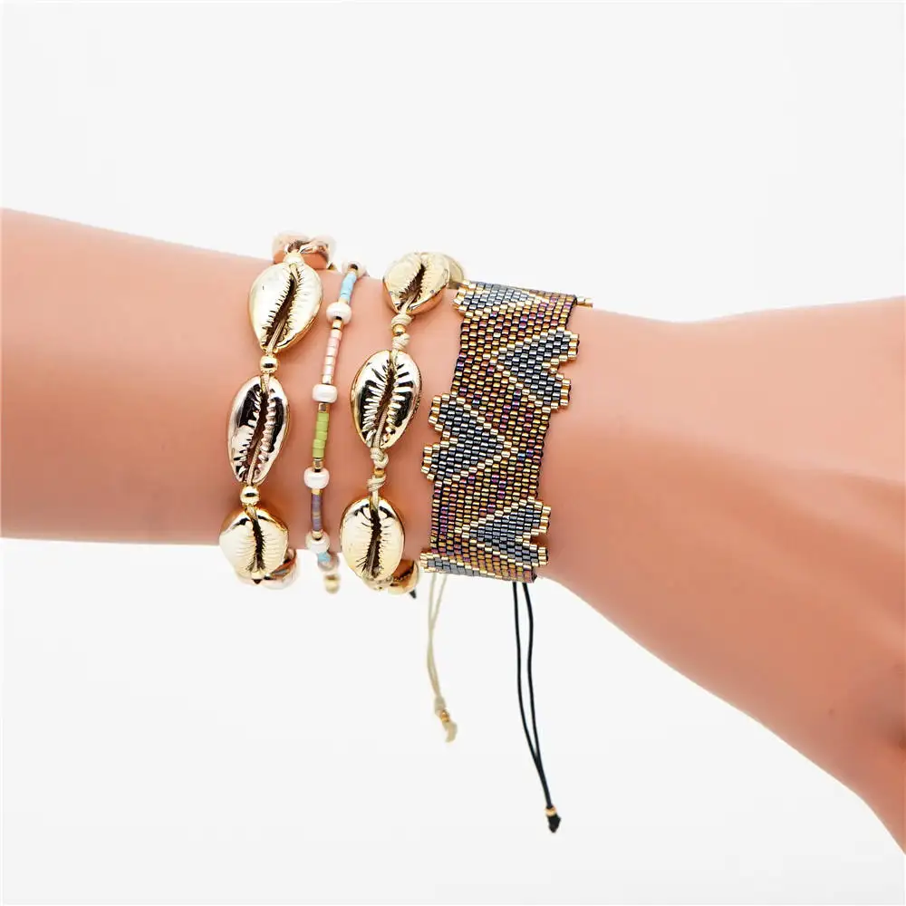 Go2boho MIYUKI Heart Bracelet Pulseras Mujer Moda Летний Пляжный золотой браслет в виде ракушки для женщин Boho шикарные ювелирные изделия ручной работы Diy