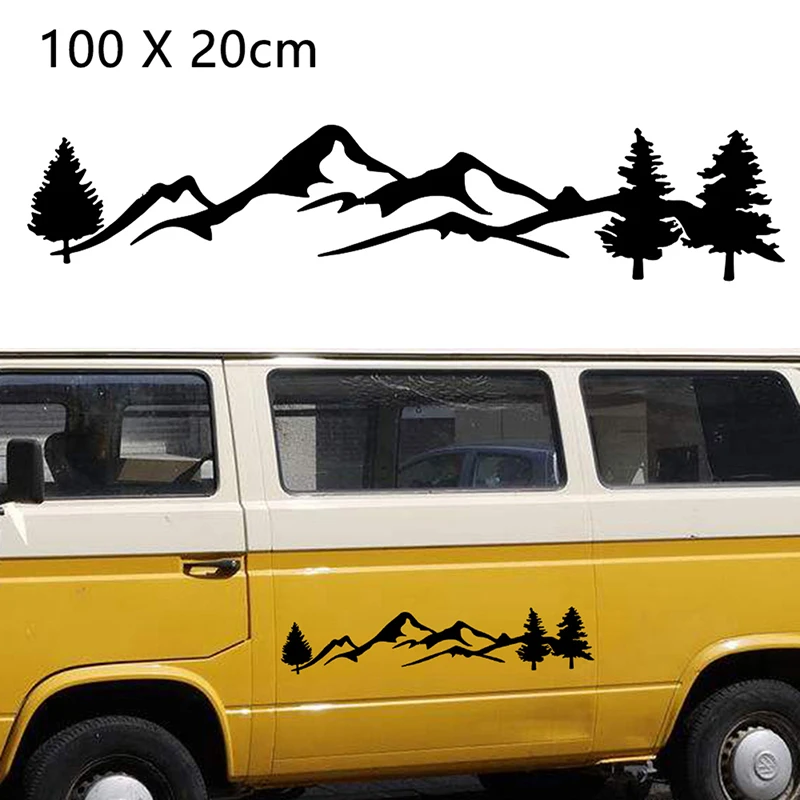 1 шт. для внедорожника RV 100 см черный/белый дерево горный автомобиль Декор PET