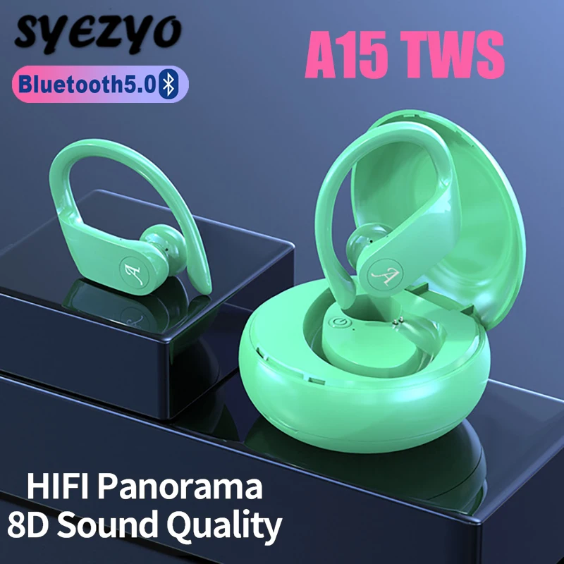 Беспроводные наушники A15 TWS Bluetooth Спортивная гарнитура для бега музыкальные