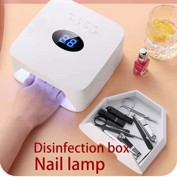 

UV LED Nail Lamp Manicure Machine Nail Art Tool Portable Drying Nails Multifunction UV Sterilizer Box Dry Heat for Disinfection