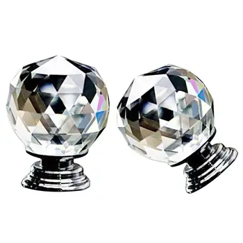 

40mm Ball Round Clear Cupboard Cabinet Wardrobe Door Drawer Pull Handle Knob Diamond Shape Design Crystal Glass Knobs Cupboards