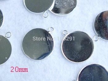 

Free Shipping, MN-1532 Fashion silver plated pendant tray, tray base/blank 20mm