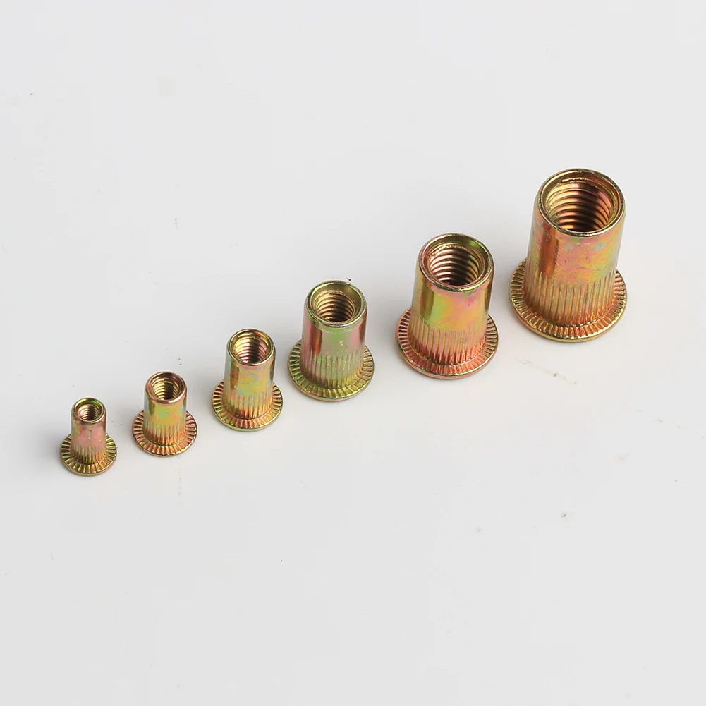 

New High Quality Durable 200pcs Zinc Plated Steel Blind Riveting Vertical Grain Nuts M3-M10 Blind Rivet Nut Kit