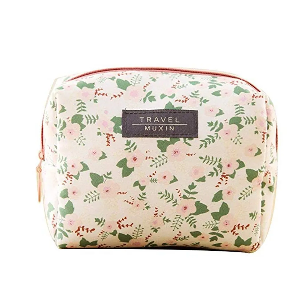 Mini Women Waterproof Make Up Bag Lipstick Storage Cosmetic Bags Print Korean Pouch Wash Toiletry Travel Case Mujer Bolsas | Спорт и