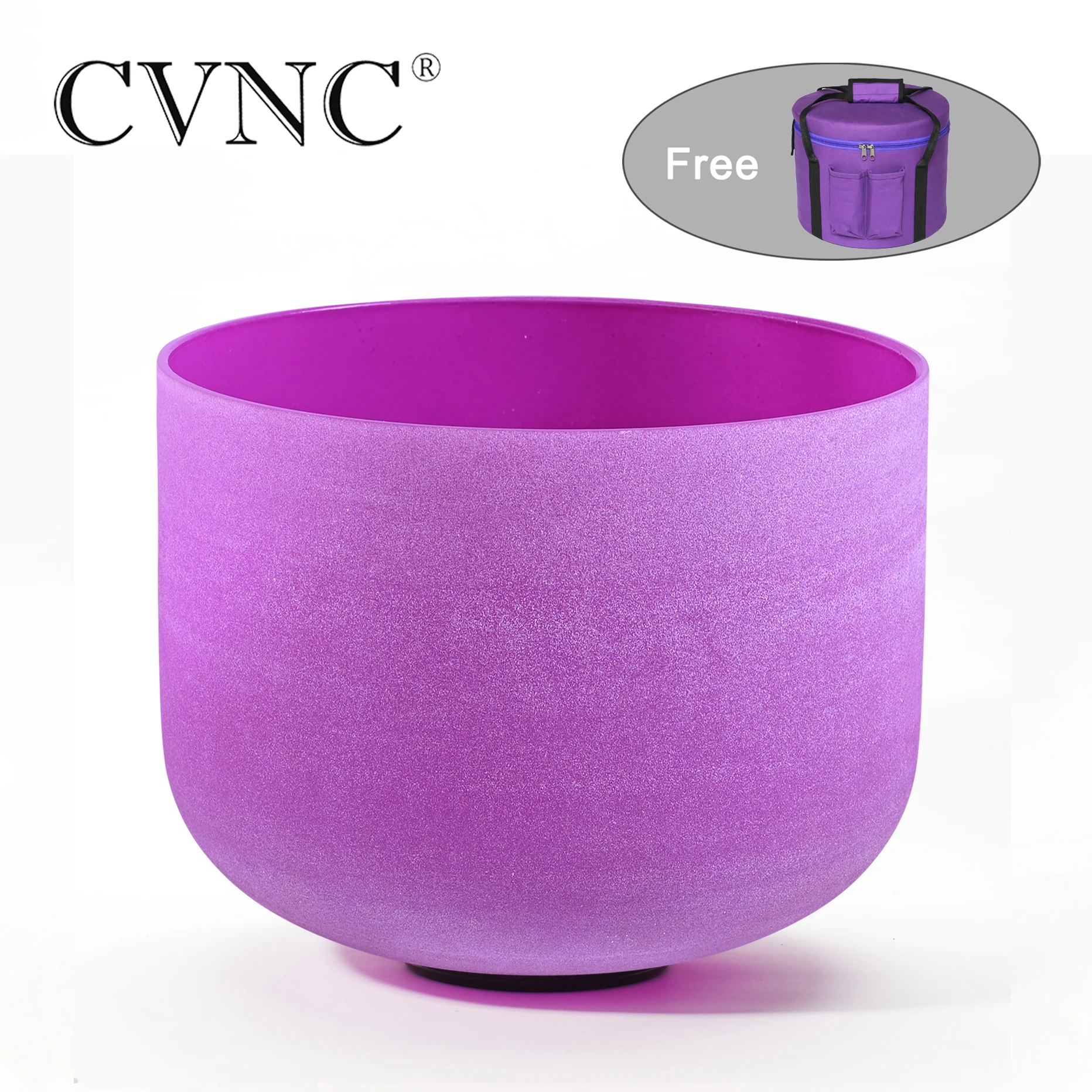 

CVNC 8" Note B Crown Chakra Frosted Quartz Crystal Singing Bowl With free bag