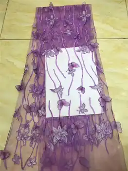 

Nigerian Wedding Lace High Quality 2020latest Butterfly Pattern African French Mesh Lace fabric with Stones For Party Dresses