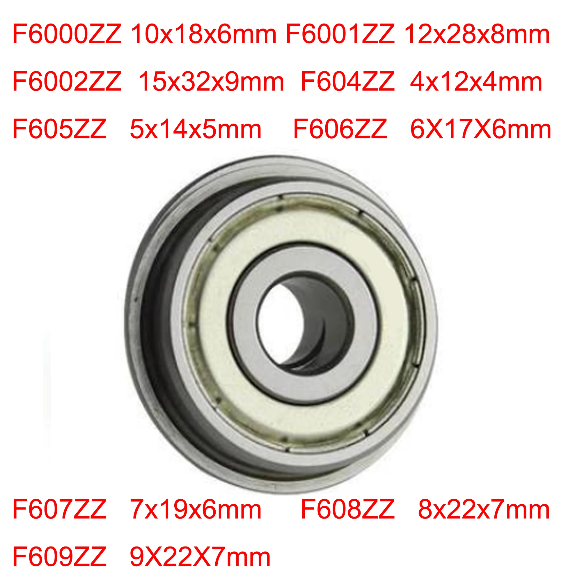 1PC 2PC 4PCS Flange Ball Bearing F6000ZZ F6001ZZ F6002ZZ F604ZZ F605ZZ F606ZZ F607ZZ F608ZZ F609ZZ 3D Printers Parts Deep Groove |