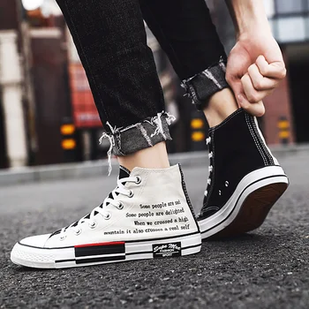 

Fashion sneakers boys vulcanized shoes 2020 spring hot unisex canvas sneakers men's high top shoes