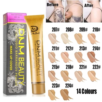 

Full Skin Concealer Dark Spots Blemish Tattoo Cover Face Makeup Contour Foundation Cream Liquid Concealer Cosmetic 14 Colors