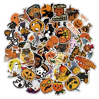 

25/50pcs Halloween All Saints Day Laptop Stickers DIY Sticker for Luggage Bags Phone Toys Cars Desk Laptop Bicycle Waterproof