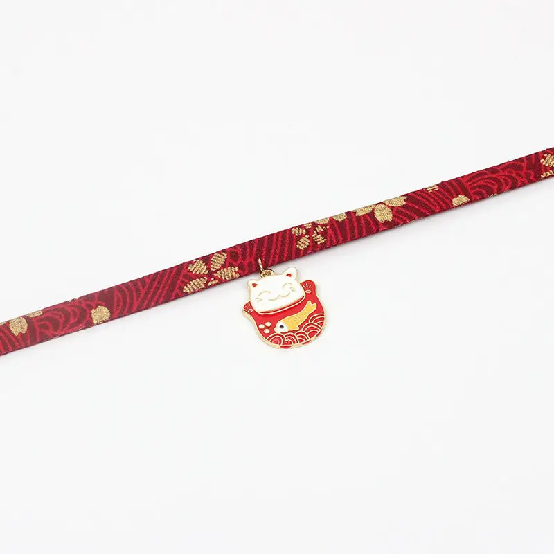 1 шт. японский стильный чокер ожерелье ткань Сакура цветок кролик лиса Кот кран эмаль классические ожерелья ювелирные изделия подарок 30 см длинные