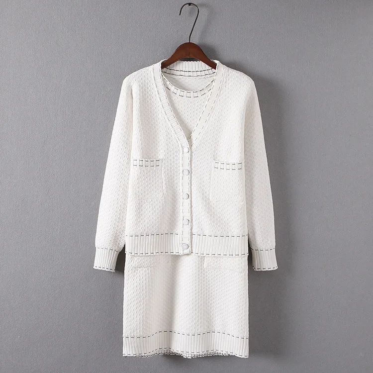 

One's Graceful WOMEN'S Suit Knitted Cardigan Coat Dress Online Celebrity Two-Piece Set Entity