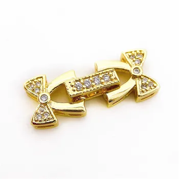 

Copper Clasps 18K Gold plated DIY Pearls Jewelry Fittings Fastener Connector Clasps For DIY Gems Pearls Necklace Bracelet Clasp