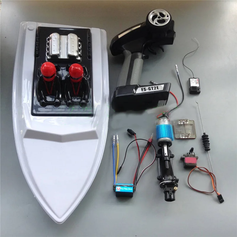 

DIY Parts RC Speed Boat Hull with Power Kit Full Drive Set 390 Motor+Jet Pumps+9g Servo+2.4G Controller+160A ESC+Push Rod+Cooler