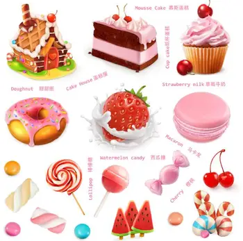 

Creative refrigerator kitchen kitchen wall sticker children's room cartoon cute food cake tile decoration self-adhesive painting