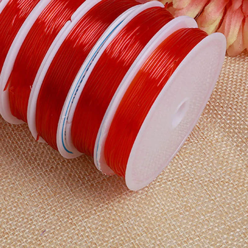 Red Прозрачный Красочный Эластичный прозрачный шнур для DIY ожерелье браслет ювелирных изделий Бисероплетение нитей/проволоки/ниток - Цвет: Red