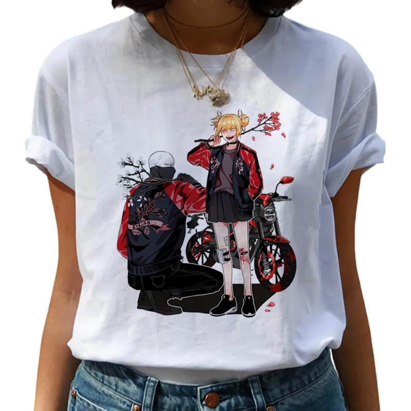 

New Ahegao Harajuku T Shirt Women My Hero Academia Ullzang Anime T-shirt Hentai Himiko Toga Tshirt Senpai Graphic Top Tee Female