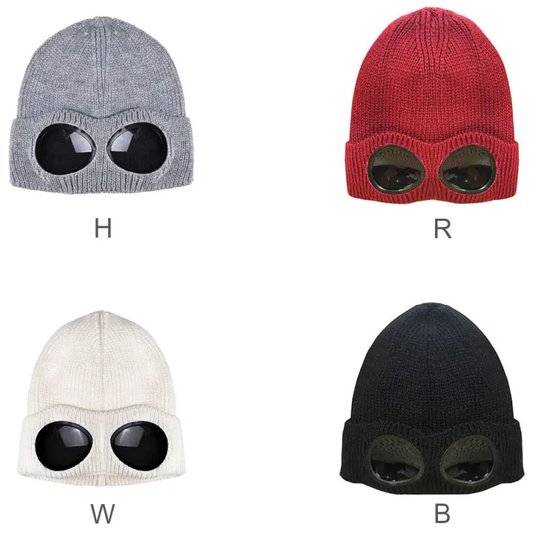 Knit Winter Warm Hat Ski Cap Detachable Glasses Windproof Ski Cap Suitable For Female Male Outdoor Sports