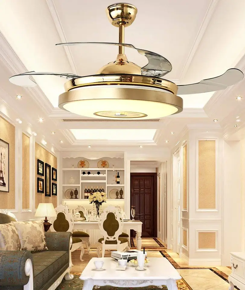 Bluetooth Remote Control 3 Color Changes Music Ceiling Fan