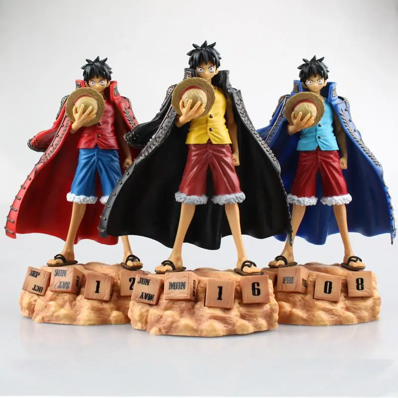 

One Piece Calendar Group Vertical Type Straw Hat Luffy Red/Yellow/Blue Boxed Garage Kit