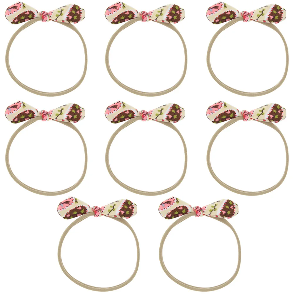 Cream Worm-8 PCS 8 шт.; детская лента для волос с цветочным принтом и бантом; милые аксессуары для волос; HATWO1029 - Цвет: Cream Worm-8 PCS