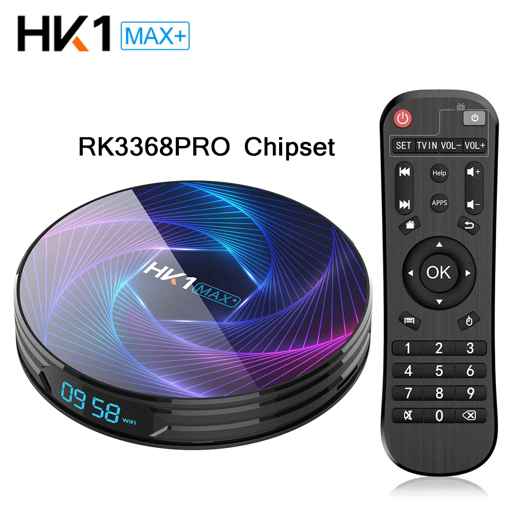 Новейшая модель; HK1 MAX Plus Android 9,0 ТВ коробка RK3368PRO Смарт ТВ коробка 4 Гб 128 USB3.0 H.265 4K Google плеер двухъядерный процессор Wi-Fi IPTV Set-top Box