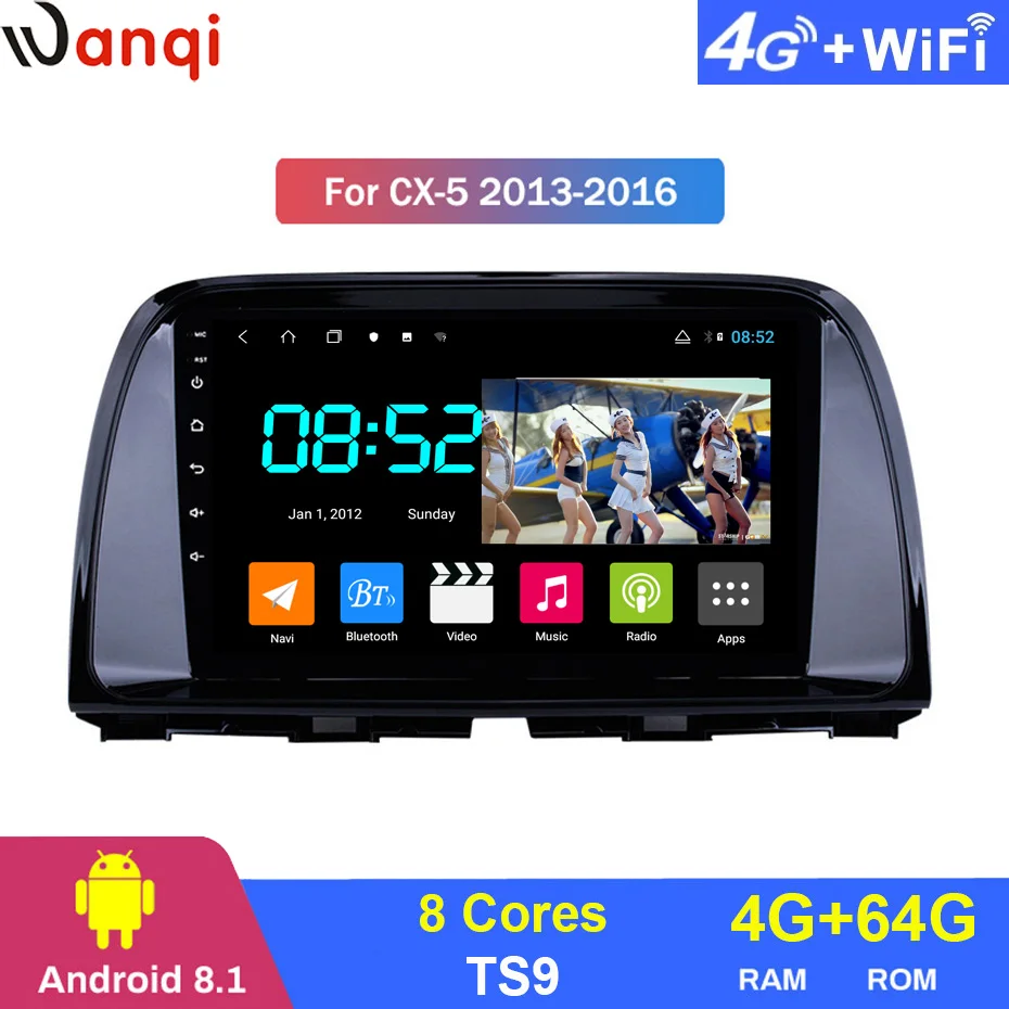 Android 8.1 CAR DVD 1din multimedia Navi system for Mazda CX-5 2013-2016 car gps navigation stereo head unit BT SWC WIFI | Автомобили и