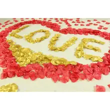 100 шт тканевый искусственный цветок лепестки роз для украшения свадебной вечеринки(золото