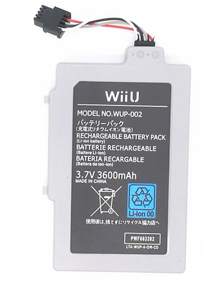 Пятно оптовая продажа от производителя; игровая консоль Nintendo аксессуары wii u 3600 мА/ч, большая емкость для батареи