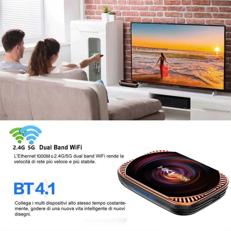 

1000m Ethernet Android TV Box Set-top Boxes with BT 4.1 4GB 32G/64G/128G ROM
