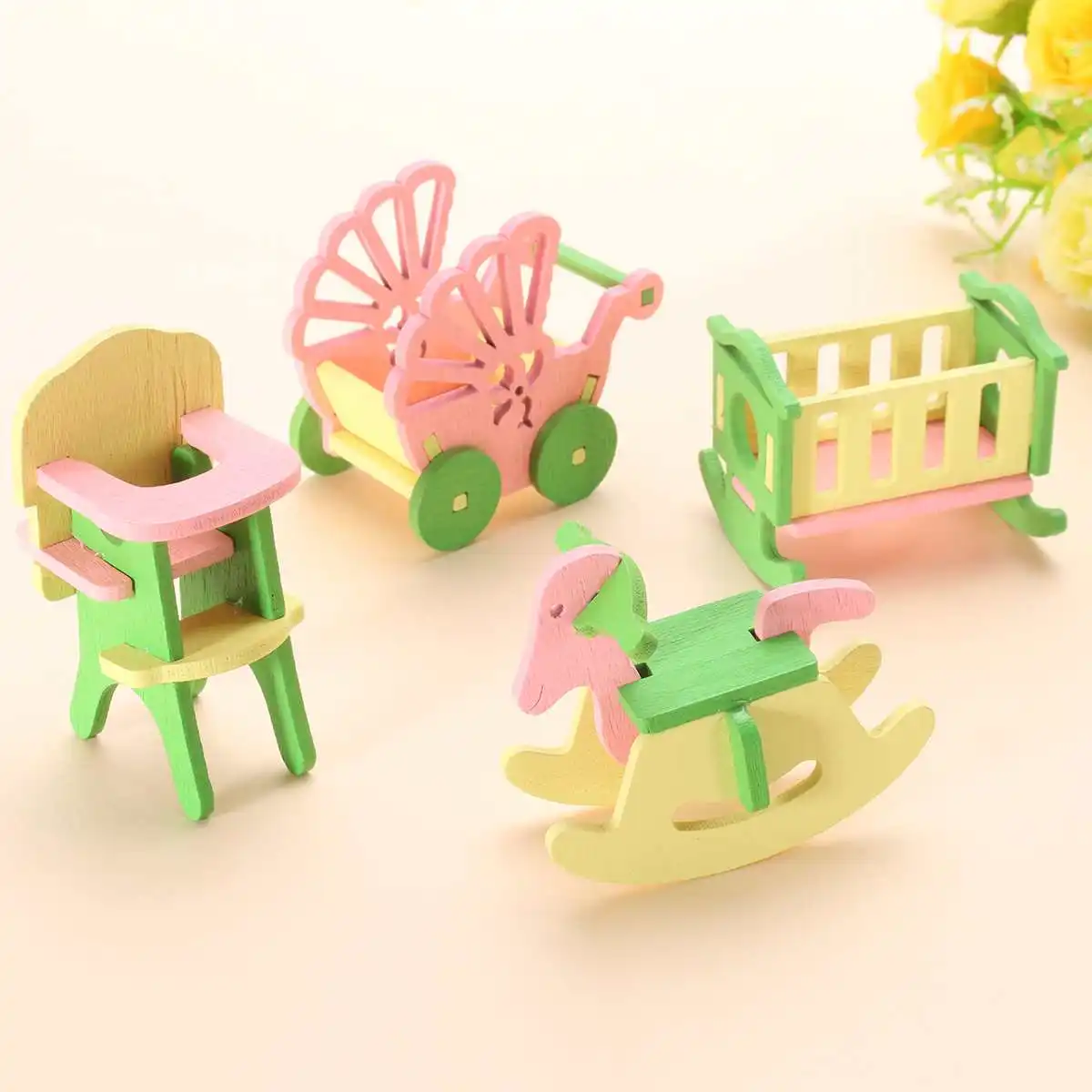3D Кукольный дом набор Edutation игрушки наборы детские деревянные куклы мебель миниатюрный дом дети ребенок ролевые игры игрушки строительные блоки