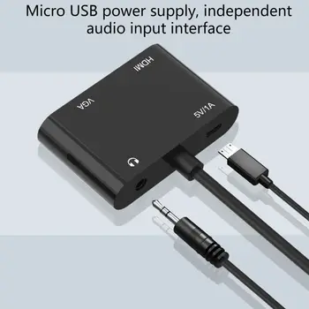

2 in 1 VGA to HDMI + VGA Video Converter Cable Adapter with Dual Interfaces 1080P Micro USB for PC Laptop TV