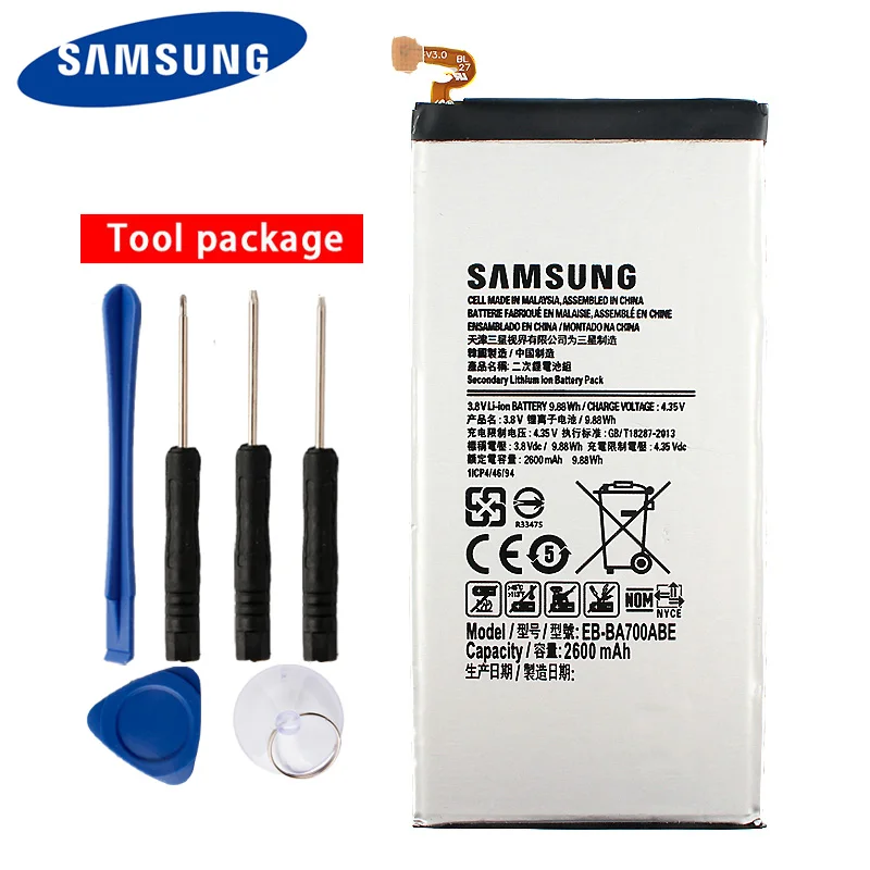 samsung EB-BA700ABE Батарея для samsung Galaxy A7 SM-A700F SM-A700S SM-A700L SM-A700 SM-A700FD 2600 мА-ч