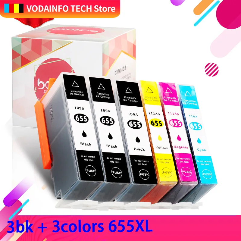 QSYRAINBOW 6PK совместимый для HP 655 hp 655xl чернильный картридж 3525 4615 4625 5525 6520 6600