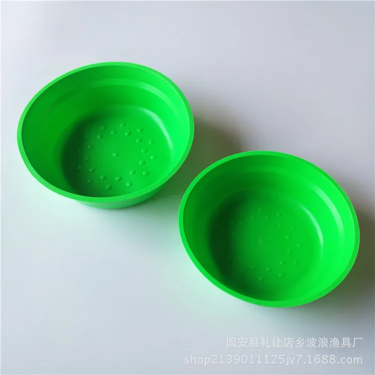 

Er liao pen Fish Food Basin Small Packing Leather Rubber Soft Bait Pot Fishing Gear