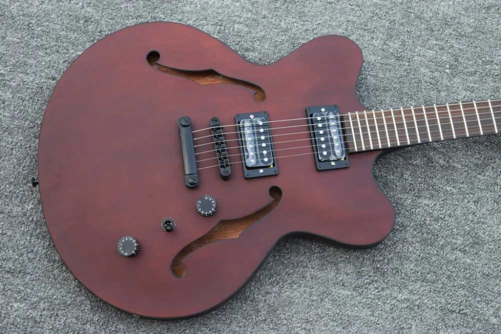 Электрогитара из красного дерева новая + фабричная атласная гитара Hofner для джаза