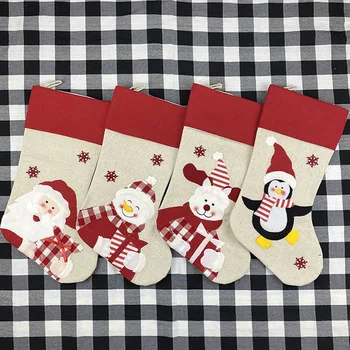 

2Pcs Christmas Stockings Xmas Gift Hanging Pouch Treat Bag Xmas Stocking Nice Novel Fine Chic Treat Bag Pouch Pendant Gift Bag