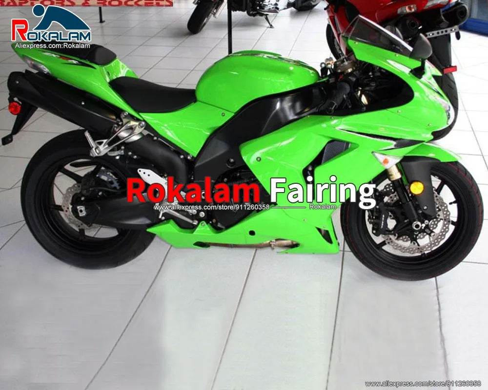 

Motorcycle Hulls For Kawasaki Ninja ZX10R 2006 2007 ZX-10R 06 07 Green Motorbike Body Kit (Injection molding)
