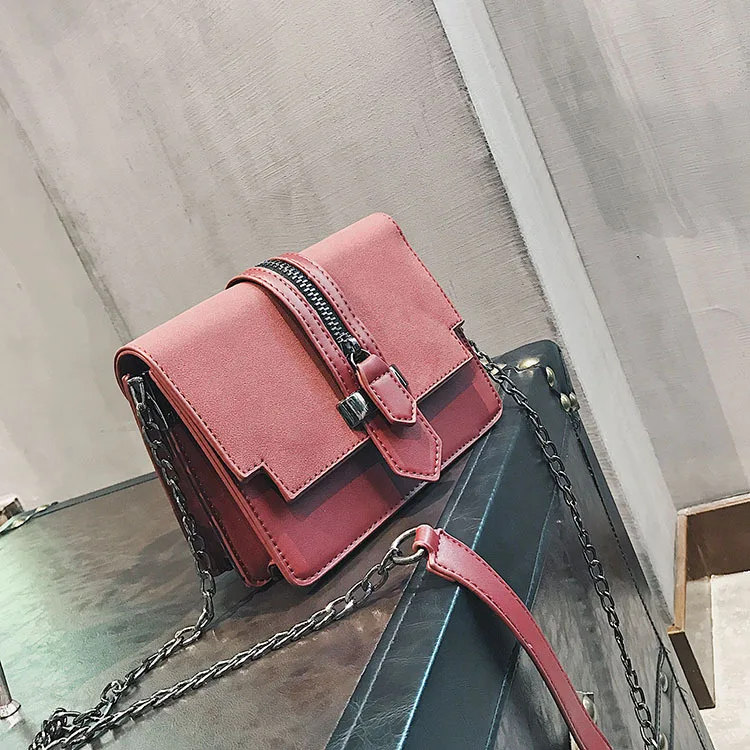 

Women's bag 2019 fall/winter new Korean version of Joker frosted retro small square bag chain slung women's bag shoulder bag